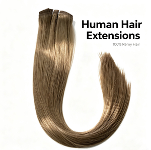 Extensions de cheveux à clipser en dentelle brun cendré clair # 7 extensions de cheveux humains vierges russes, super double drawn, clips invisibles, légères, pour femmes - Product Image 2