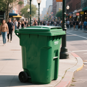 حاوية نفايات بلاستيكية مخصصة بعجلات وسعة 120 لتر و240 لتر مع غطاء للاستخدام الخارجي، سلة مهملات كبيرة الحجم بدواسة قدم - Product Image 4