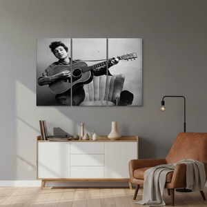 Impresión en lienzo de guitarra de Bob Dylan: arte de pared icónico, decoración moderna, JUEGO DE 3 LIEÑOS - Product Image 2
