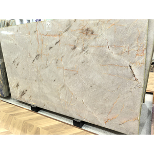 Dalles de quartz naturel de haute qualité Goldtop Stone OEM/ODM, blanches polies pour comptoirs et plans de toilette, avec garantie de 5 ans - Product Image 2