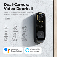 LNDU VD05 2K HD Dual PIR Détection de mouvement Étanche IP65 Wifi sans fil Sonnette audio vidéo bidirectionnelle avec moniteur