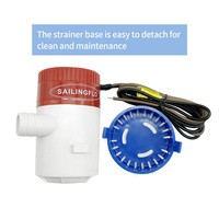 Pompe de cale marine submersible à faible pression 12V CC 1100GPH avec impeller, pour petits bateaux, non automatique, avec une hauteur de refoulement maximale de 4 mètres