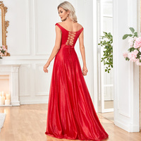Robe de soirée rouge scintillante personnalisée, sans manches, col en V profond, coupe trapèze, longue, pour banquet, demoiselle d'honneur, invitée de mariage, vente en gros