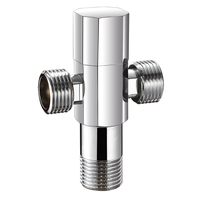 Usine En Gros Sanitaire Double Sortie Angle Valve 1/2 Laiton Double Angle Cock Valve Salle De Bains Accessoires Double Angle Valve