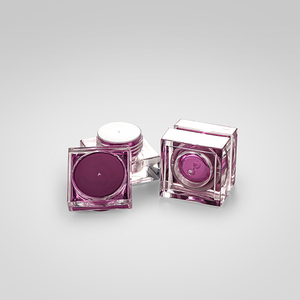 3 Gam Mini Vuông Nhựa Loose Powder Container Rỗng Mỹ Phẩm <span class=keywords><strong>Acrylic</strong></span> Rõ Ràng Màu Hồng Mặt Kem <span class=keywords><strong>Jar</strong></span> - Product Image 2