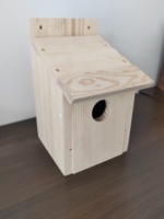 Cage et mangeoire pour oiseaux en bois de pin de couleur naturelle, personnalisées, écologiques, à suspendre au mur pour les perroquets et les oiseaux