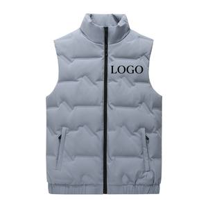 Chaqueta bomber acolchada de alta calidad para <span class=keywords><strong>hombre</strong></span>, <span class=keywords><strong>chaleco</strong></span> sin mangas con cuello levantado - Product Image 1