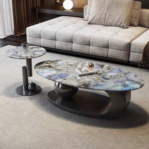 Table basse de style italien en pierre microcristalline, mobilier haut de gamme, table basse simple et moderne pour salon, petite table basse - Product Image 2