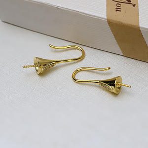 Wenchi S925 Plata, Accesorios DIY para Mujer, Bandeja en Forma de Media C, Perlas Personalizadas, Pendientes Colgantes de Moda, Bandeja Vacía, Modelo 15845 - Product Image 4