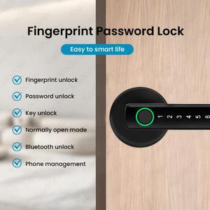 Giá thấp thiết kế sáng tạo điện tuya Wifi ứng dụng điều khiển từ xa Brass vân tay xử lý thẻ khóa + mã + Key mở khóa - Product Image 2