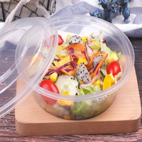 Ensemble de bols à soupe en plastique pour aliments à emporter en polypropylène épais rond de 17 onces, 33 onces, 50 onces avec couvercle