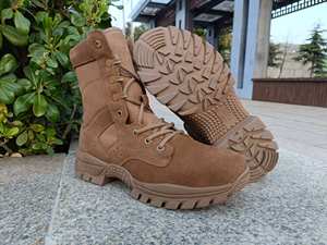 Botas Tácticas de Cuero Vacuno TSB0817 para Entrenamiento al Aire Libre en Invierno, con Forro de Lana y Cremallera Lateral, Resistentes al Agua - Product Image 5