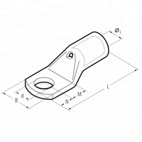 Cosses à sertir en cuivre épissures borne à anneau connecteur de cosse de câble de batterie SC16-8 16mm2 trou 8mm 800V