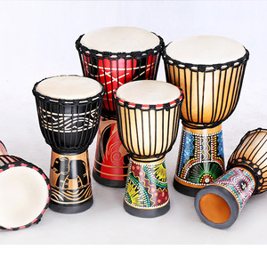 Tambour africain <span class=keywords><strong>color</strong></span>é en peau de chèvre, pour débutant, jouet artisanal, tambour de 4, <span class=keywords><strong>6</strong></span>, 10, 12, 13 pouces, vente en gros, à bas prix - Product Image 4