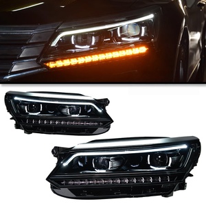 Fari LED Premium per Volkswagen <span class=keywords><strong>Passat</strong></span> 2016 <span class=keywords><strong>2017</strong></span> 2018 2019, Luci Anteriori Bianche Brillanti con Occhi d'Angelo DRL - Product Image 2