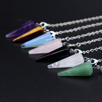 Vente en gros pendule en cristal divination à facettes pointues quartz sorcière radiesthésie équilibrage point de pierres précieuses spirituelles pour femmes hommes