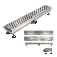 Drain linéaire en acier inoxydable OEM personnalisé, assemblage métal-plastique, fabrication de tôlerie, usinage CNC, pieds moulés par injection