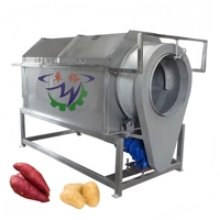 Fruit- en groentewasmachine met trommel, 500 kg capaciteit, inclusief droogfunctie