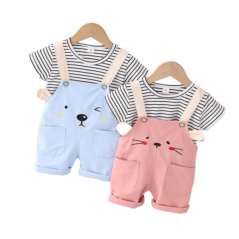 Sunny Baby Men And Women Small Children Baby Summer Clothes New Suspenders Suit
