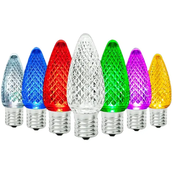 Multi Faceted C9 Christmas Light Replacement LED Bulbs