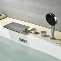 Robinet de baignoire cascade en laiton poli avec mitigeur eau chaude et froide à débit élevé, ensemble de douche pluie monocommande pour usage hôtelier