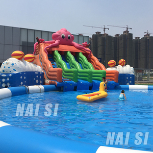 Tùy chỉnh sân chơi ngoài trời hồ bơi <span class=keywords><strong>Inflatable</strong></span> voi trượt nước với hồ bơi thương mại cho trẻ em - Product Image 6