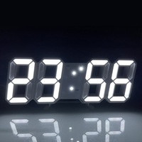 Horloge murale numérique 3D LED, 9.7 ", grande table d'affichage/horloge de bureau 12/24H de température