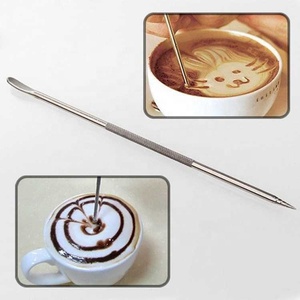 10 pz. cucchiaini da caffè in acciaio inossidabile 304, <span class=keywords><strong>aghi</strong></span> per decorazione, bastoncini per intaglio, ganci per latte art e caffè fantasia - Product Image 2