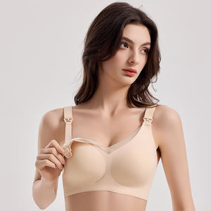 Бюстгальтер для беременных и кормящих мам, бесшовный, без косточек, с полной чашкой, с подкладкой, регулируемые бретели, дышащий, комфортный, больших размеров, летнее белье - Product Image 5