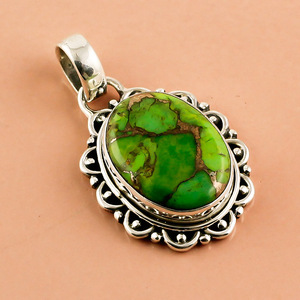 จี้เงินแท้ 925 ประดับด้วยพลอยลาพิสลาซูลีธรรมชาติ ตัวเรือนแบบฝังขอบ งานแฮนด์เมด สไตล์คลาสสิกโบราณ สำหรับงานแต่งงาน-คุณภาพดี - Product Image 5