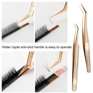 Pinky leem Vente chaude Pinces à épiler en acier inoxydable à pointe en fibre pour extensions de cils noires mates populaires - Product Image 3