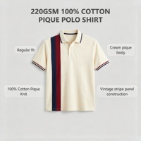Polo 220 g/m², vêtements de sport rétro, 100 % coton piqué, logo personnalisé