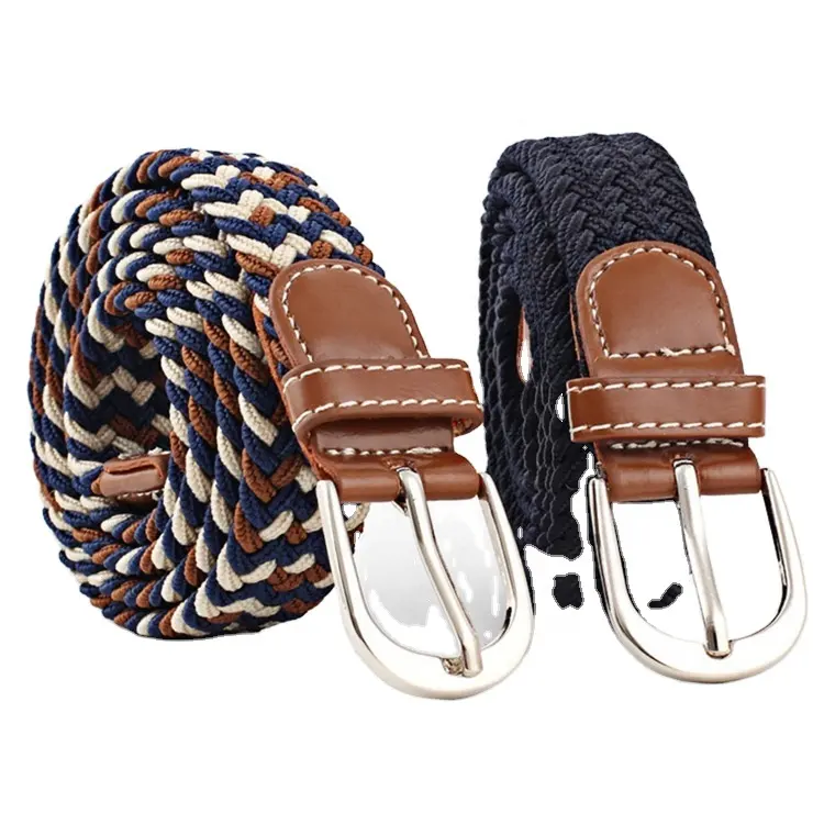 Classical Custom Promotional Gift Handmade Knitted Stretch Colorful Elastic Braided Belt