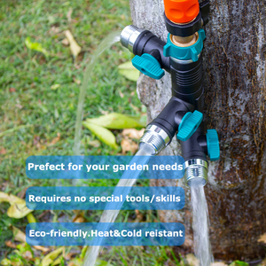 Valvole di intercettazione individuali YOD OEM per irrigazione, connettore rapido a T, adattatore per rubinetto esterno in metallo 3/4" <span class=keywords><strong>GHT</strong></span>, sdoppiatore a 3 vie per tubo da giardino - Product Image 5