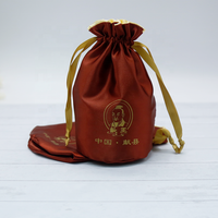 Sacs personnalisés à double couche et à cordon de serrage, pochettes pour vin en satin, personnalisés, pièces