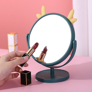 Desk Mirror Cute Rotatable Desktop Mirror Bedroom Tabletop Vanity Small Makeup Mirror for Home - Product Image 1