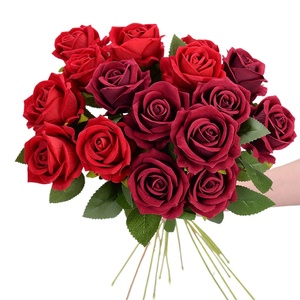 Hesper Home Wedding Christmas Decoration Silk Real Touch Rose Flor de rosa de seda barata Flores artificiales para Decoración - Product Image 1