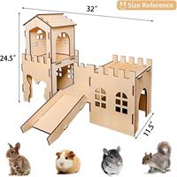 Maison de lapin en bois moderne de luxe avec nid, cage miniature pour petits animaux, utilisation en salon