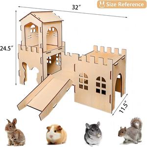 Lussuosa Casetta Moderna in Legno per Conigli con Nido, Gabbia Miniatura per Piccoli Animali, Uso Domestico - Product Image 3
