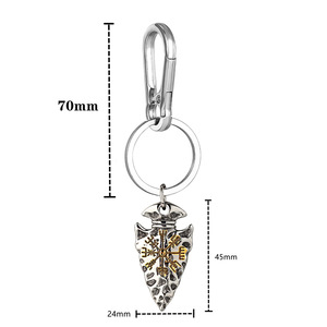 Porte-clés vintage flèche viking en acier inoxydable, pendentif rune, accessoire culturel unisexe, cadeau pour usage quotidien - Product Image 3