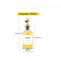 Bouteille Distributrice d'Huile d'Olive et de Vinaigre en Verre Transparent Premium 350ml avec Bec Verseur et Marquage à Chaud pour Utilisation en Cuisine