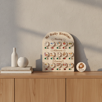 Tableau de Routine Quotidienne pour Enfants en Bois, Décoration et Jouet, Cadeau Personnalisé, Design Moderne et Simple, Vente Flash Transfrontalière
