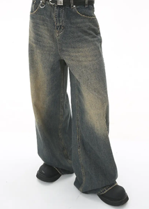 <span class=keywords><strong>Jeans</strong></span> Baggy de Alta Calidad para <span class=keywords><strong>Hombre</strong></span>, Corte Holgado, Lavado Ácido, Pierna Recta Ancha, <span class=keywords><strong>Jeans</strong></span> de Mezclilla Lavada, Venta al por Mayor - Product Image 5