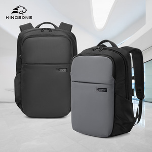 Kingsons Men's Business Laptop <b>Backpack</b> Black And Gray Water Resistant For Travel And <b>College</b> Use - Product Image 1