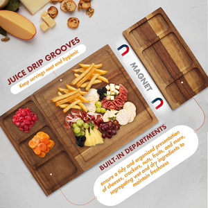 Planches à Charcuterie en Bois d'Acacia Magnétique <span class=keywords><strong>de</strong></span> Luxe Directement <span class=keywords><strong>de</strong></span> l'Usine Ensemble <span class=keywords><strong>de</strong></span> Planches à Fromage <span class=keywords><strong>3</strong></span> Pièces Planche à Découper et <span class=keywords><strong>Plateau</strong></span> <span class=keywords><strong>de</strong></span> Service - Product Image 3