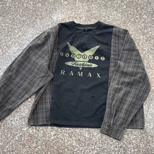 Camiseta Personalizada de Fábrica OEM, Casual, con Estampado Gráfico DTG, Lavada al Ácido, Vintage, con Efecto Desgastado por el Sol, a Cuadros, de Manga Larga, Antiarrugas y Ecológica - Product Image 1