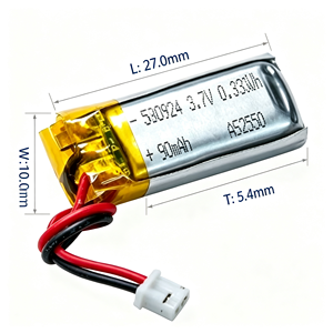 Batería Recargable de Polímero de Litio de 3.7V 90mAh, Celda Estándar en Bolsa con Cable para Laptop - Product Image 3