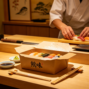 Caja <span class=keywords><strong>de</strong></span> Cartón Biodegradable con Diseño Personalizado para Sushi, Pastel, Palomitas <span class=keywords><strong>de</strong></span> Maíz, Pollo, Galletas, Contenedor para Llevar Comida <span class=keywords><strong>a</strong></span> <span class=keywords><strong>Domicilio</strong></span> - Product Image 1