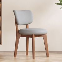 Kursi Makan Kayu Solid dengan Sandaran Empuk Desain Modern Sederhana Nyaman untuk Ruang Makan Rumah Kursi Ruang Tamu Mewah Ringan