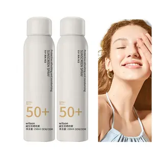 Crema solare personalizzata fabbrica leggera Formula resistente all'acqua ampia crema solare SPF50 Spray abbronzante